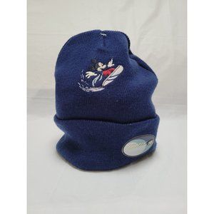 VTG Disney Unisex Navy Beanie Hat - Mickey Mouse Snowboarding - Artic Freeze